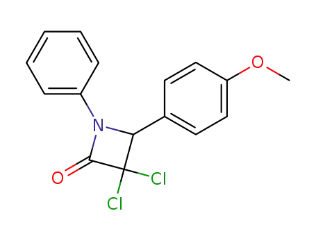 Molecular Structure of 57880-71-4 (2-Azetidinone, 3,3-dichloro-4-(4-methoxyphenyl)-1-phenyl-)