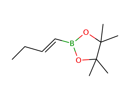 Molecular Structure of 1301680-12-5 (2-[(1E)-but-1-en-1-yl]-4,4,5,5-tetramethyl-1,3,2-dioxaborolane)
