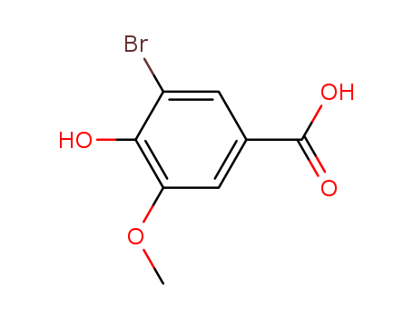 6324-52-3,5-bromovanillic acid,Vanillicacid, 5-bromo- (6CI); 5-Bromovanillic acid; NSC 29084