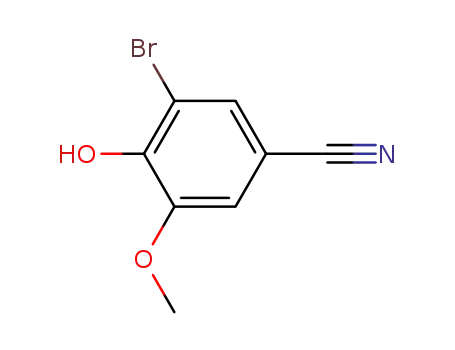 Molecular Structure of 52805-45-5 (3-Bromo-4-hydroxy-5-methoxybenzonitrile)