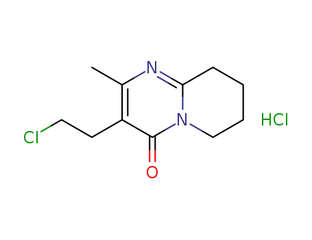 Molecular Structure of 93076-03-0 (3-(2-Chloroethyl)-2-methyl-6,7,8,9-tetrahydro-4H-pyrido[1,2-a]pyrimidin-4-one hydrochloride)