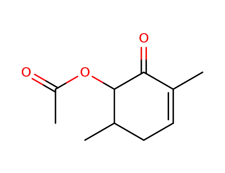 Molecular Structure of 869162-36-7 (acetic acid 3,6-dimethyl-2-oxo-cyclohex-3-enyl ester)