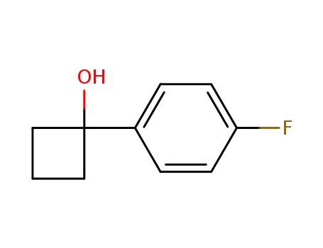 Molecular Structure of 339365-53-6 (1-(4-fluorophenyl)cyclobutan-1-ol)