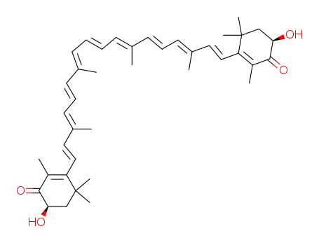 Molecular Structure of 60760-95-4 ((3R,3'R)-3,3′-dihydroxy-β,β′-caroten-4,4′-dione)