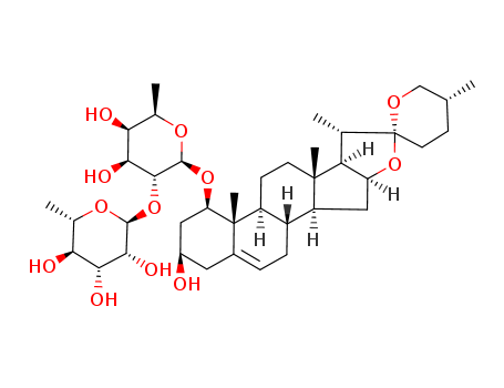b-D-Galactopyranoside, (1b,3b,25R)-3-hydroxyspirost-5-en-1-yl 6-deoxy-2-O-(6-deoxy-a-L-mannopyranosyl)-
