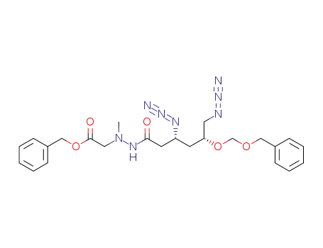 Molecular Structure of 119138-84-0 ([N'-((3R,5R)-3,6-Diazido-5-benzyloxymethoxy-hexanoyl)-N-methyl-hydrazino]-acetic acid benzyl ester)