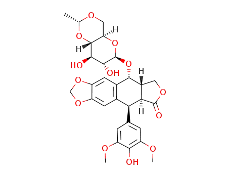 Molecular Structure of 112246-48-7 ((5S,5aS,8aS,9R)-9-((2R,4aR,6R,7R,8R,8aS)-7,8-Dihydroxy-2-methyl-hexahydro-pyrano[3,2-d][1,3]dioxin-6-yloxy)-5-(4-hydroxy-3,5-dimethoxy-phenyl)-5,8,8a,9-tetrahydro-5aH-furo[3',4':6,7]naphtho[2,3-d][1,3]dioxol-6-one)
