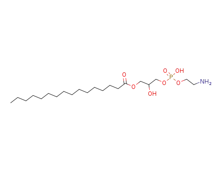 Molecular Structure of 19805-23-3 (()-3-[[(2-aminoethoxy)hydroxyphosphinoyl]oxy]-2-hydroxypropyl hexadecanoate)