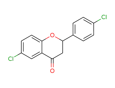 Molecular Structure of 6336-05-6 (6-chloro-2-(4-chlorophenyl)-2,3-dihydro-4H-1-benzopyran-4-one)