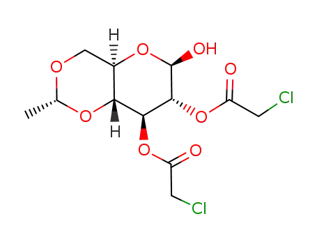 Molecular Structure of 92206-84-3 (2,3-di-O-chloroacetyl-4:6-O-ethylidene-β-D-glucopuranose)