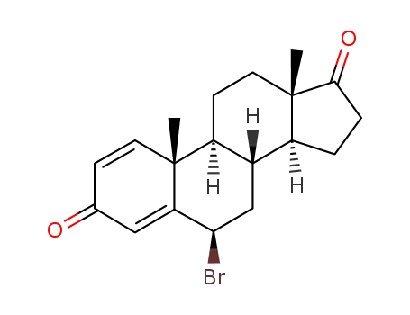 Molecular Structure of 27759-21-3 (6β-bromo-androsta-1,4-diene-3,17-dione)