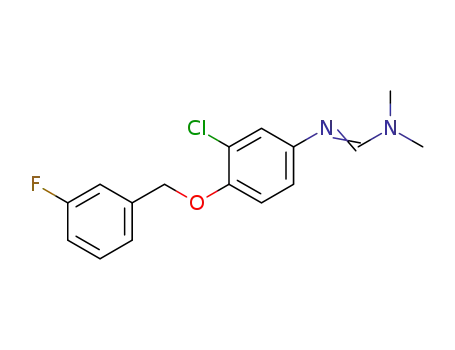 Molecular Structure of 1227853-05-5 (N<sup>(1)</sup>-(3-chloro-4-(3-fluorobenzyloxy)phenyl)-N,N-dimethylformamidine)