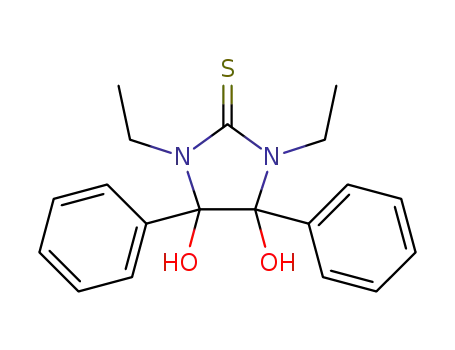 Molecular Structure of 924851-22-9 (4,5-dihydroxy-1,3-diethyl-4,5-diphenylimidazolidine-2-thione)