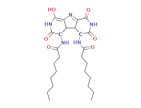 Molecular Structure of 75775-38-1 (1H-Pyrrolo[2,3-c:5,4-c']dipyridine-4,5-diyl,2,3,4,4a,4b,5,6,7-octahydro-8-hydroxy-1,3,6-trioxo-4,5-bis[(1-oxooctyl)amino]-(9CI))