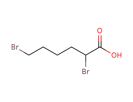Molecular Structure of 13137-43-4 (2,6-Dibromohexanoic acid)
