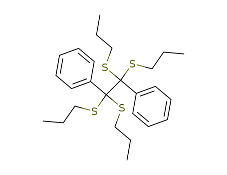 Molecular Structure of 138609-95-7 (Benzene, 1,1'-[1,1,2,2-tetrakis(propylthio)-1,2-ethanediyl]bis-)