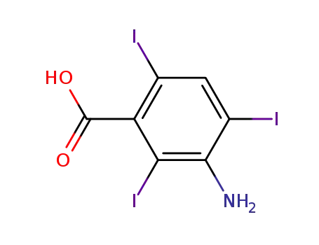 Molecular Structure of 3119-15-1 (3-Amino-2,4,6-triiodobenzoic acid)