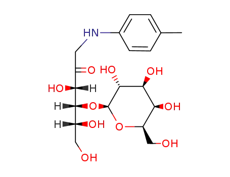 Molecular Structure of 2305-06-8 (<i>O</i><sup>4</sup>-β-D-galactopyranosyl-1-<i>p</i>-toluidino-1-deoxy-D-fructose)