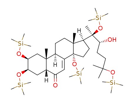 Molecular Structure of 135024-06-5 ((20R,22R)-22-hydroxy-2β,3β,14,20,25-pentakis-(trimethyl-silanyloxy)-5β-cholest-7-en-6-one)