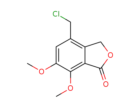 Molecular Structure of 6518-91-8 (4-chloroMethyl-6,7-diMethoxy-3H-isobenzofuran-1-one)