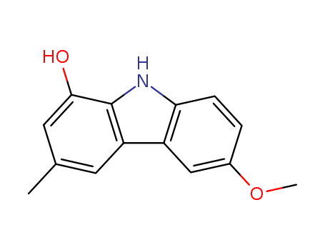 Molecular Structure of 168434-21-7 (9H-Carbazol-1-ol,6-methoxy-3-methyl-)