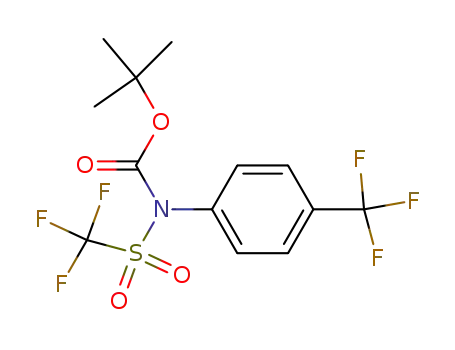 Molecular Structure of 250296-58-3 (N-tert-Butoxycarbonyl-N-trifluoromethylsulfonyl-4-trifluoromethylanilide)