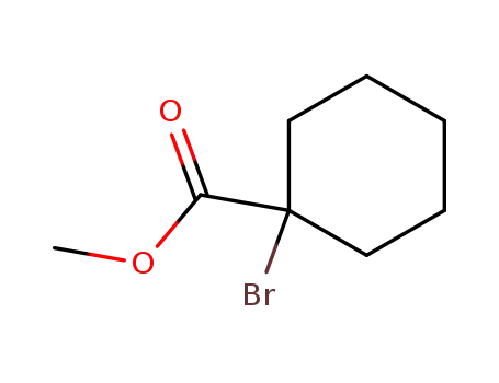Molecular Structure of 3196-23-4 (Cyclohexanecarboxylicacid, 1-bromo-, methyl ester)