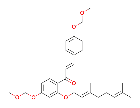Molecular Structure of 1314539-25-7 (4,4'-bis(methoxymethoxy)-2'-geranyloxychalcone)