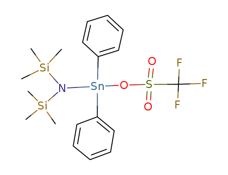 Molecular Structure of 135580-43-7 ((C<sub>6</sub>H<sub>5</sub>)2Sn{N(Si(CH<sub>3</sub>)3)2}(OSO<sub>2</sub>CF<sub>3</sub>))