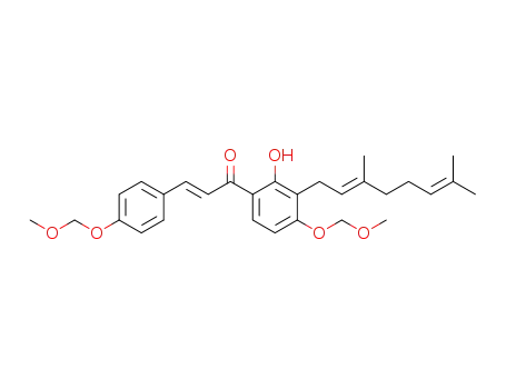 Molecular Structure of 1314539-28-0 (4,4'-bis(methoxymethoxy)-3'-geranyl-2'-hydroxychalcone)