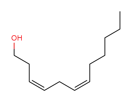 Molecular Structure of 29125-78-8 ((Z,Z)-3,6-Dodecadien-1-ol)