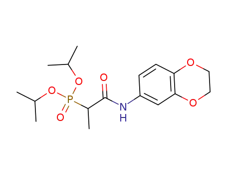 Molecular Structure of 1426294-45-2 (diisopropyl (1-((2,3-dihydrobenzo[b][1,4]dioxin-6-yl)amino)-1-oxopropan-2-yl)phosphonate)