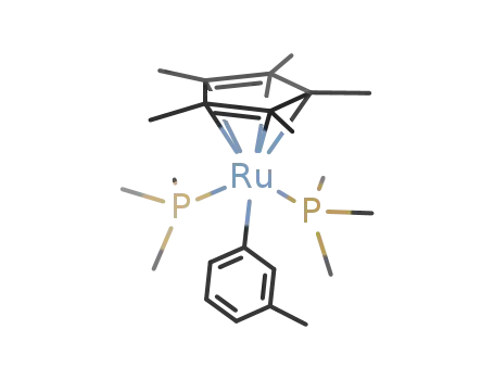 Molecular Structure of 114674-67-8 ((η5-pentamethylcyclopentadienyl)-m-tolylbis(trimethylphosphine)ruthenium)