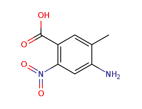 Molecular Structure of 136833-45-9 (Benzoic acid, 4-amino-5-methyl-2-nitro- (9CI))