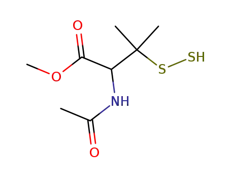 Molecular Structure of 83151-19-3 (1-Acetamido-1-(carbomethoxy)-2-methyl-2-propyl Hydrodisulfide)
