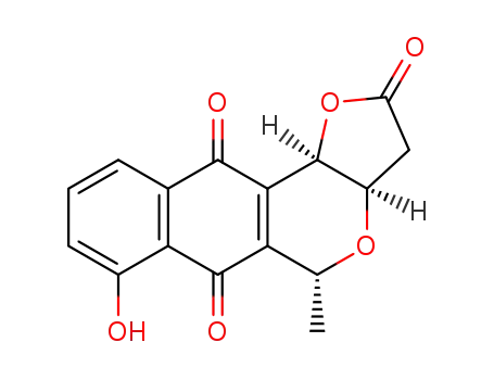 Molecular Structure of 60325-08-8 ((3aS)-3,3aβ,5,11bβ-Tetrahydro-7-hydroxy-5β-methyl-2H-furo[3,2-b]naphtho[2,3-d]pyran-2,6,11-trione)