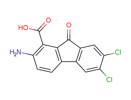 Molecular Structure of 27979-29-9 (2-Amino-6,7-dichloro-9-oxofluoren-1-carbonsaeure)