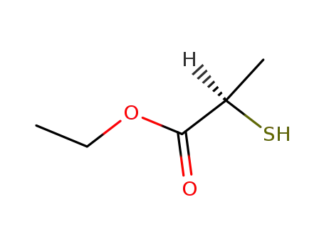 Molecular Structure of 103616-07-5 (Propanoic acid, 2-mercapto-, ethyl ester, (R)-)