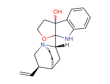 Molecular Structure of 464-85-7 (8a-(5-vinyl-1-azabicyclo[2.2.2]oct-2-yl)-2,3,8,8a-tetrahydro-3aH-furo[2,3-b]indol-3a-ol)