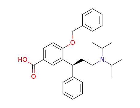 Molecular Structure of 760147-33-9 ((+)-N,N-diisopropyl-3-(2-benzyloxy-5-carboxyphenyl)-3-phenylpropylamine)