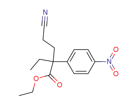 Molecular Structure of 203808-68-8 (4-(ethoxycarbonyl)-4-(4'-nitrophenyl)hexanonitrile)