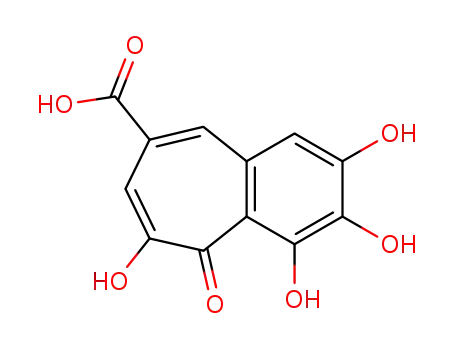 Molecular Structure of 5146-12-3 (2,3,4,5-tetrahydroxy-6-oxo-6H-benzo[7]annulene-8-carboxylic acid)