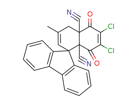 Molecular Structure of 112145-99-0 (7-(o,o'-biphenylene)-3,4-dichloro-1,6-dicyano-9-methylbicyclo<4.4.0>deca-3,8-diene-2,5-dione)