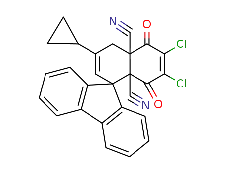 Molecular Structure of 112145-98-9 (7-(o,o'-biphenylene)-3,4-dichloro-1,6-dicyano-9-cyclopropylbicyclo<4.4.0>deca-3,8-diene-2,4-dione)