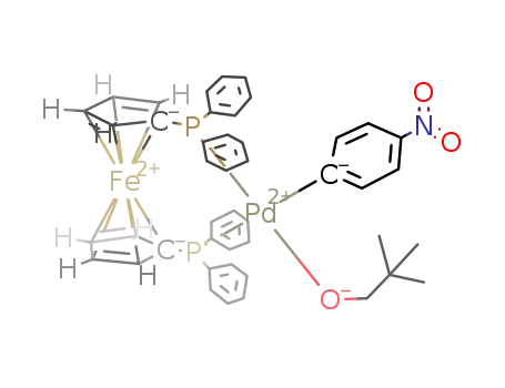 Molecular Structure of 210693-64-4 ((dppf)Pd(p-C<sub>6</sub>H<sub>4</sub>NO<sub>2</sub>)(OCH<sub>2</sub>CMe<sub>3</sub>))