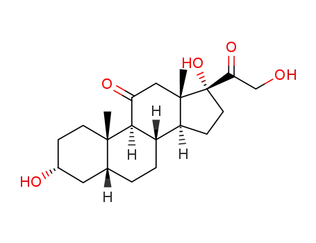 Molecular Structure of 53-05-4 (3alpha,17,21-trihydroxy-5-beta-pregnane-11,20-dione)