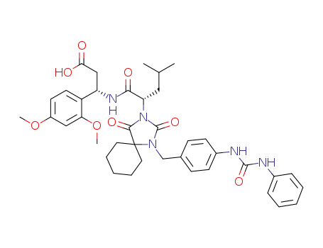 (S)-3-((S)-2-(4,4-pentamethylene-3-(4-(3-phenylureido)benzyl)-2,5-dioxoimidazolidin-1-yl)-2-(2-methylpropyl)acetylamino)-3-(2,4-dimethoxyphenyl)propionic acid