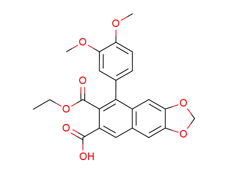 6,7-methylenedioxy-1-(3,4-dimethoxyphenyl)naphthalene-2,3-dicarboxylic acid 2-ethyl ester