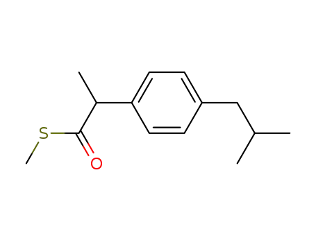 Molecular Structure of 68064-52-8 (S-methyl 2-(4-isobutylphenyl)thiopropionate)