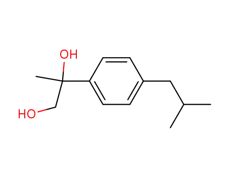 Molecular Structure of 41343-01-5 (1,2-Propanediol, 2-[4-(2-methylpropyl)phenyl]-)